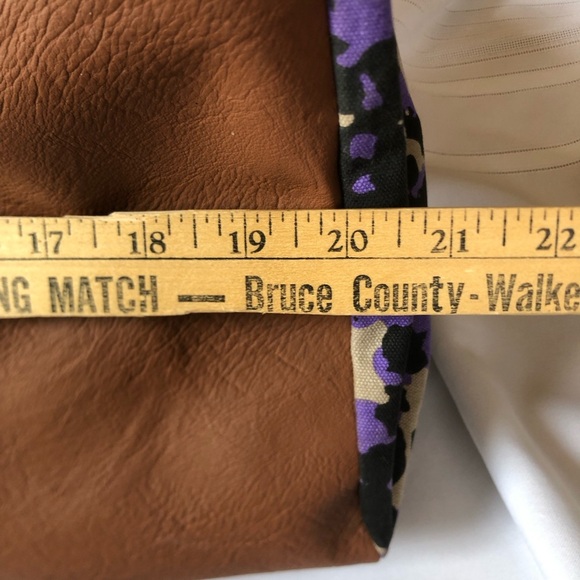 Purple Leopard Print Canvas and Faux Leather Overnight Bag - Picture 6 of 16